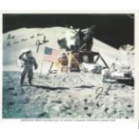 Apollo 15 Moonwalker Jim Irwin signed 10x8 colour photo signed twice on the photo and has printed