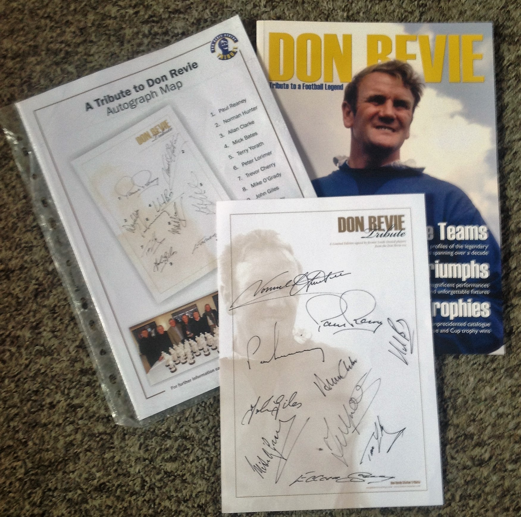 Leeds United collection includes Don Revie tribute to a football legend programme and a signature
