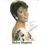 Helen Shapiro signed 12x8 colour photo of the singer, dedicated 'to Simon, love Helen Shapiro'. Good