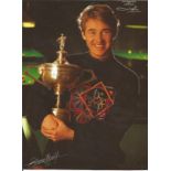 Stephen Hendry signed 10x8 magazine style photo of Hendry in jumper with snooker cue. Good
