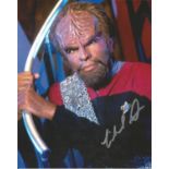 Michael Dorn Star Trek hand signed 10x8 photo. This beautiful hand-signed photo depicts Michael Dorn