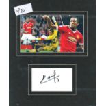 Football Anthony Martial 10x8 overall mounted signature piece pictured in action for Manchester