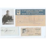 WW2 fighter ace Signature of Canadian Squadron Leader Milton Eardley Jowsey DFC RCAF. Desert ace