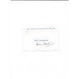 Edward Heath autograph on a embossed Parliament comp slip Approx. 6x4. Good Condition. All signed