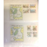 Isle of Man FDC collection approx. 70 items dating 1973 to 1993 stored in a quality red album.