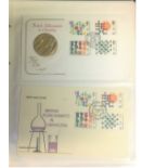 GB FDC valuable collection special postmarks 56 items dating between 1977 to 1981 in blue collection
