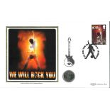 We Will Rock You Benham coin cover. Contains the official 2011 Brian May Pick. We Will Rock you