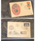 Israel FDC collection. 50 covers. Full tabs and miniature sheets. Includes 13/5/52 American
