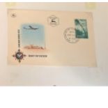 Israel collection flight covers postcards and literature mainly FDI 14, items dating 1953 to 1976.
