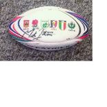 Rugby Union Martin Johnson signed Six nations Patrick miniature rugby ball. Martin Osborne Johnson