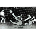 Football Adam Blacklaw signed 16x12 b/w photo pictured playing for Burnley in the 1960 European Cup.
