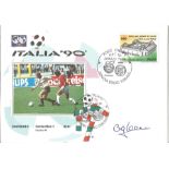 Football Craig Levein signed FDC Italia 90 Scotland v Costa Rica double PM Genova Stadio 11. 6.