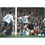 Football Clive Allen 8x12 signed colour photo pictured scoring for Spurs against Arsenal in the