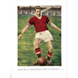 Busby Babes Football Legends Dennis Violet 9x7 signed colour magazine page fixed to card Dennis