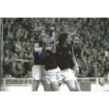 Football Alan Taylor Signed 1975 West Ham Fa Cup Final 8x12 Photo. Good Condition. All signed pieces