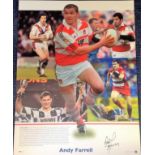 Rugby League Andy Farrell 18x13 signed colour montage photo of Wigan Warriors legend. Andrew David