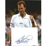 Tennis Greg Rusedski Signed Card With 8x10 Tennis Photo. Good Condition. All signed pieces come with