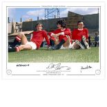 Autographed 16 x 12 Limited Edition print, MANCHESTER UNITED 1971, superbly designed and limited