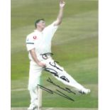 Cricket Darren Gough 10x8 signed colour photo picture bowling for England. Good Condition. All