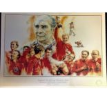 Football 19x14 approx Football Heritage England World Cup Winners 1966 colour print unsigned. Good