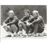 Football Chris Woods & Peter Shilton Signed 1985 England 8x10 Press Photo. Good Condition. All