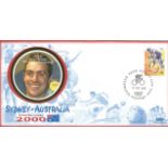 Olympic commemorative FDC Sydney Australia sporting glory 2000 dedicated to Jason Quealy cycling one