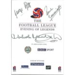 Football Legends Menu Signed By George Best, Paul Gascoigne & Malcolm Macdonald. Good Condition. All