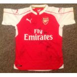 Football Arsenal FC signed home shirt signed by 11 current and past players signatures include