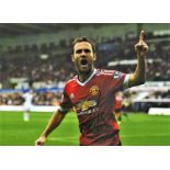 Football Juan Mata 16x12 signed colour photo pictured celebrating for Manchester United. Good