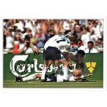 Football Paul Gascoigne 16x12 signed colour photo pictured in the iconic pose after scoring