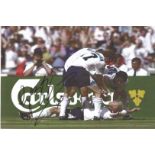 Football Paul Gascoigne 8x12 signed colour photo pictured after scoring against Scotland at Euro 96.