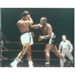 Boxing Doug Jones 10x8 signed colour photo pictured during his fight with Cassius Clay in 1963. Doug