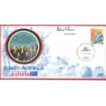 Olympic commemorative FDC Sydney Australia sporting glory 2000 signed by Andrew Lindsay rowing