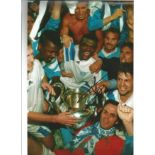 Football Marcel Desailly 12X8 signed colour photo pictured celebrating winning the European Cup with