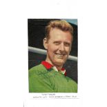 Football Legends Peter Taylor 8x5 signed colour magazine page fixed to card. Peter Thomas Taylor,