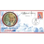 Olympic Commemorative FDC Sydney Australia sporting glory 2000 signed by Katherine Merry Athletics