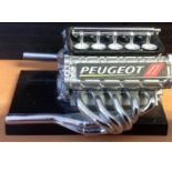 Motor Sport Model Formula One Peugeot engine scale model. Good Condition. All signed pieces come