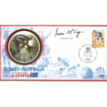 Olympic commemorative FDC Sydney Australia sporting glory 2000 signed by Yvonne McGregor Cycling