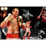 Boxing David Price 16x12 signed montage colour photo. David Price, born 6 July 1983 is a British