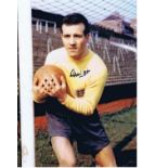 Autographed 16 x 12 photo, RON SPRINGETT 1960, a superb image depicting the England goalkeeper