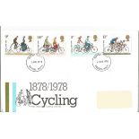 Cycling 1878/1978 Post Office FDC Double PM Devizes Wilts 2nd Aug 1978. Good Condition. All signed