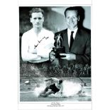 Football Tom Finney 16x12 signed b/w montage photo commemorating winning PFA player of the year in