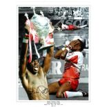 Rugby League Martin Offiah 16x12 signed colour montage photo of the Wigan Warriors legendary winger.
