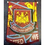 Football West Ham Pennant signed by 8 current squad members includes Mark Knoble and Winston Reid.