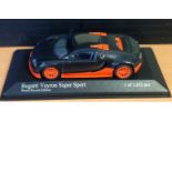 Motor Racing Model Bugatti Veryon Super Sport 2010 1. 43 scale model. Good Condition. All signed