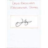 Football David Beckham 2x5 signed album page affixed to 8x6 page. David Robert Joseph Beckham, OBE