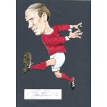 Football Bobby Charlton 12x8 signature piece caricature. Sir Robert Charlton, CBE is an English