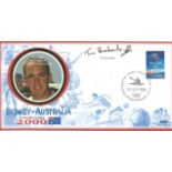 Olympic commemorative FDC Sydney Australia sporting glory 2000 signed by Tim Brabants Canoeing K1