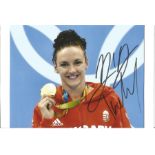 Olympics Katinka Hosszu 6x4 signed colour photo, Hungarian swimmer who won 3 Gold medals and 1