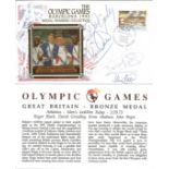 Olympic commemorative FDC The Olympic Games Barcelona 1992 medal collection signed by 4x400 relay